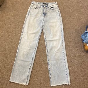 Straight leg high waisted jeans